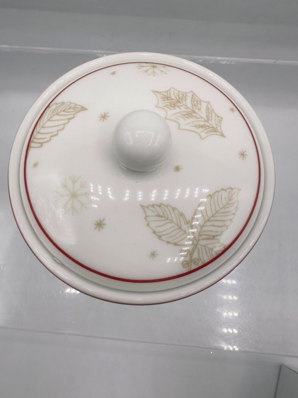 Lenox Treasured Traditions Sugar Bowl 801026 Holly Christmas w Lid Box - Picture 5 of 12